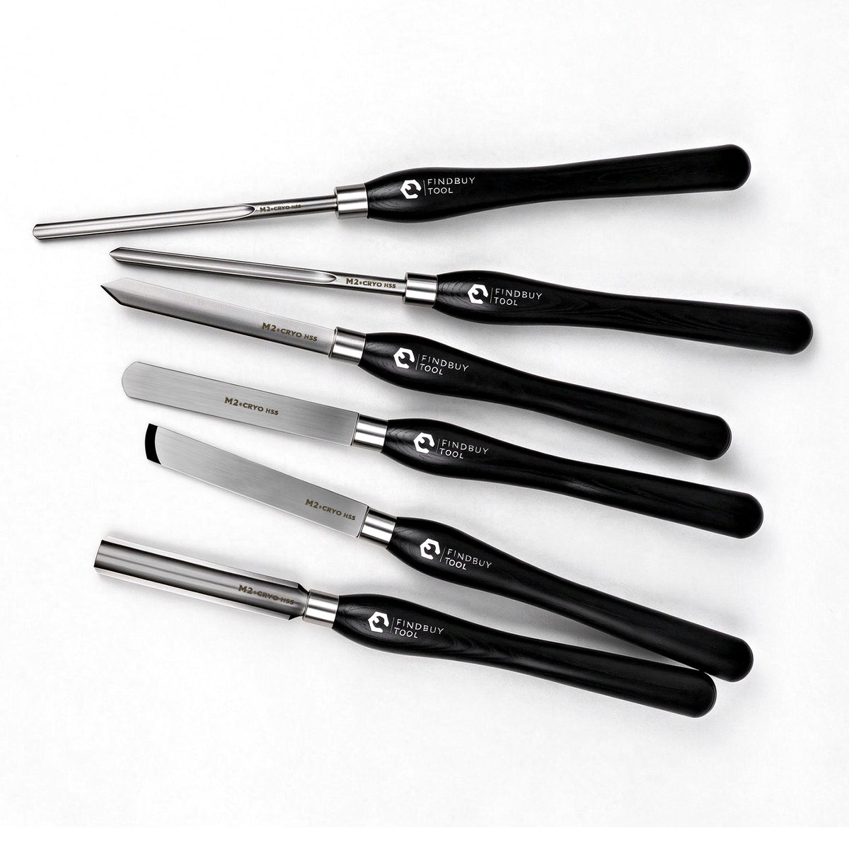 FindBuyTool M2 Cryo HSS 6 piece wood turning lathe chisel set for beginners