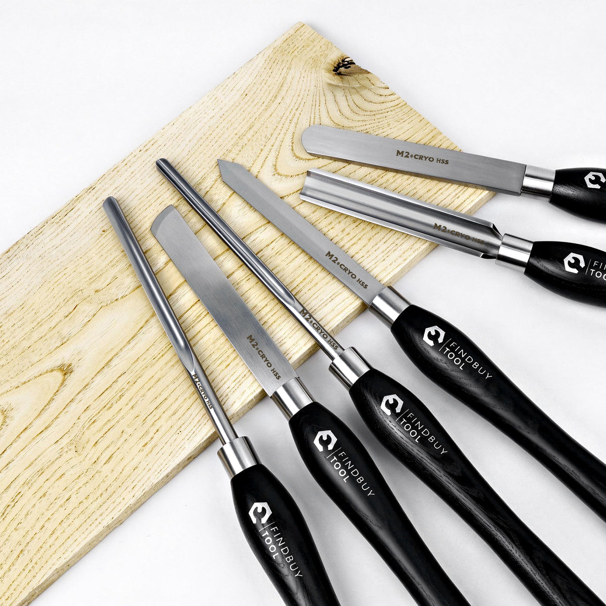 FindBuyTool M2 Cryo HSS 6 piece wood turning lathe chisel set for beginners