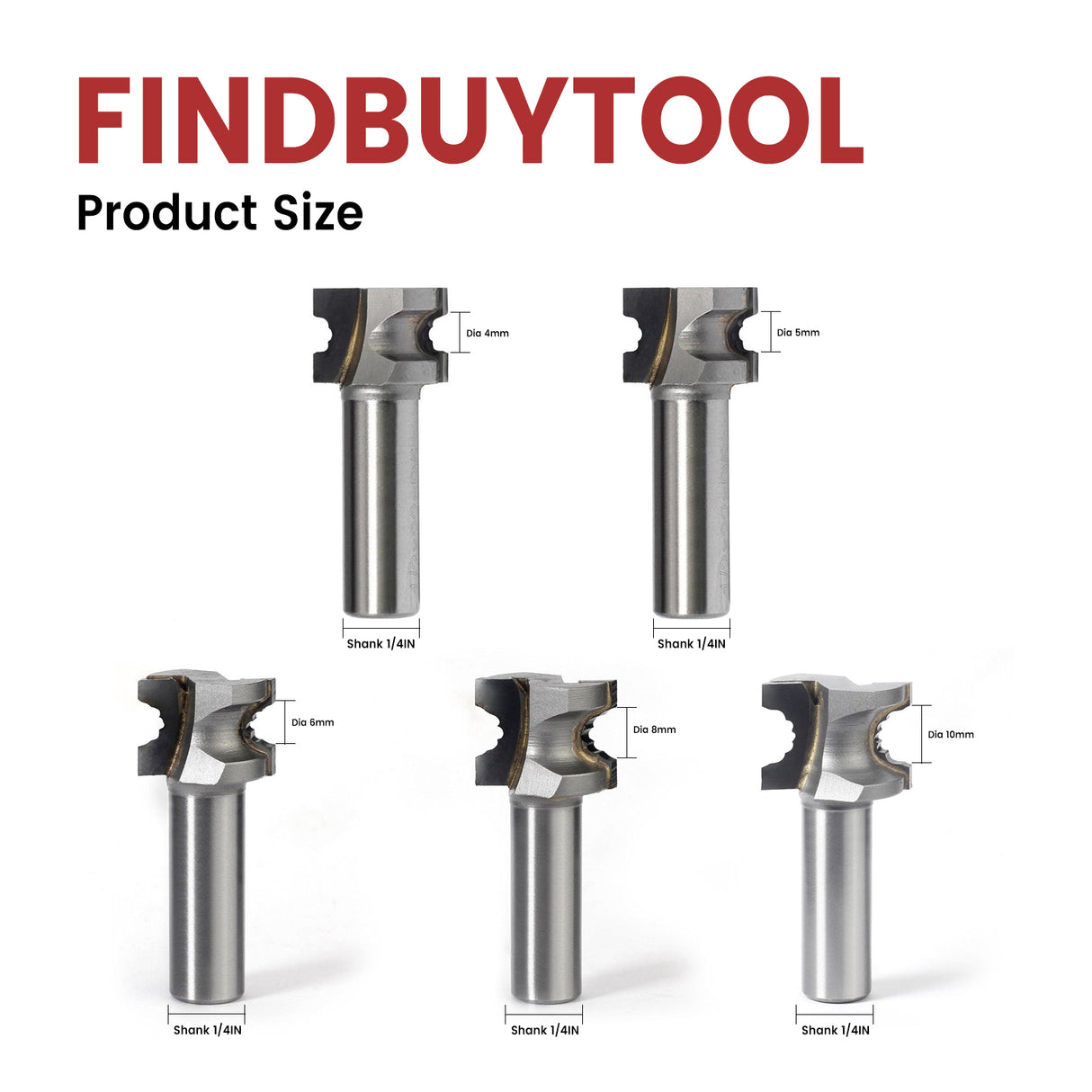 Router Bits for Festool DF500 Domino Tenons, 5Pcs