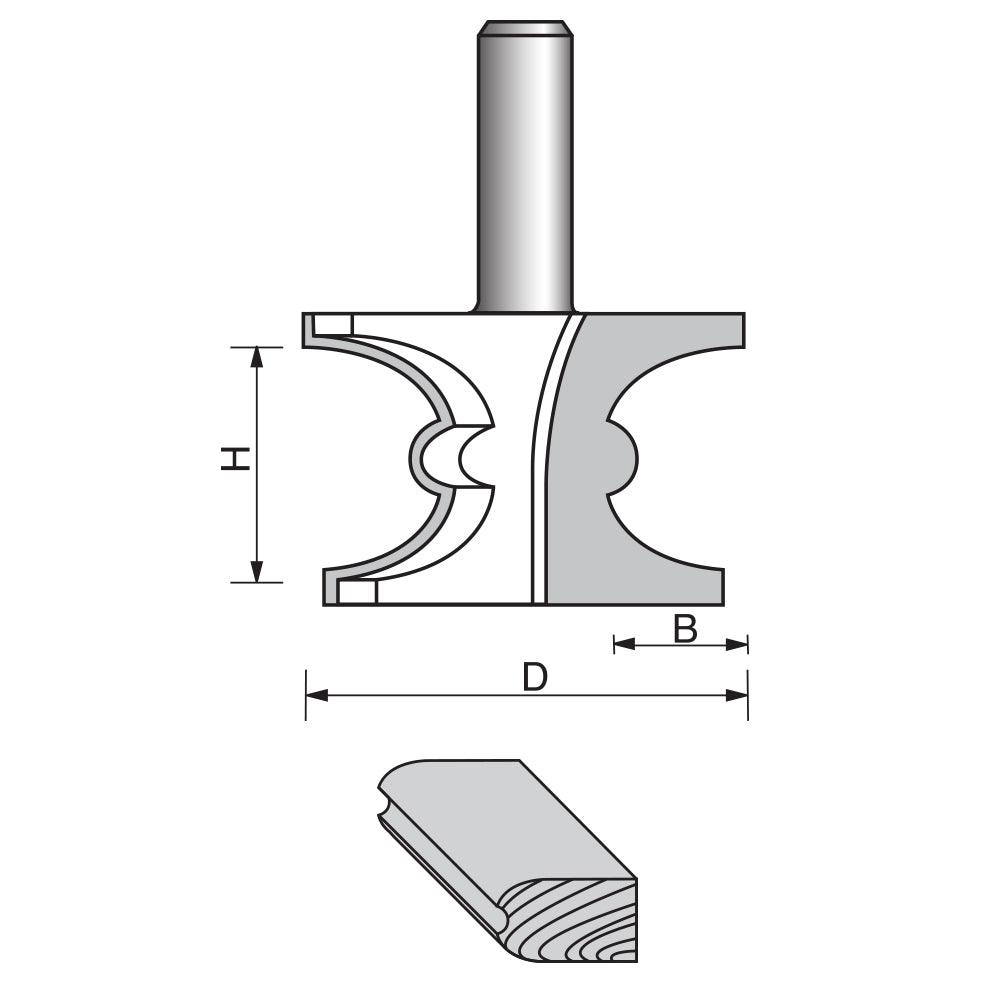 Half Round with Bead Router Bit - FindBuyTool