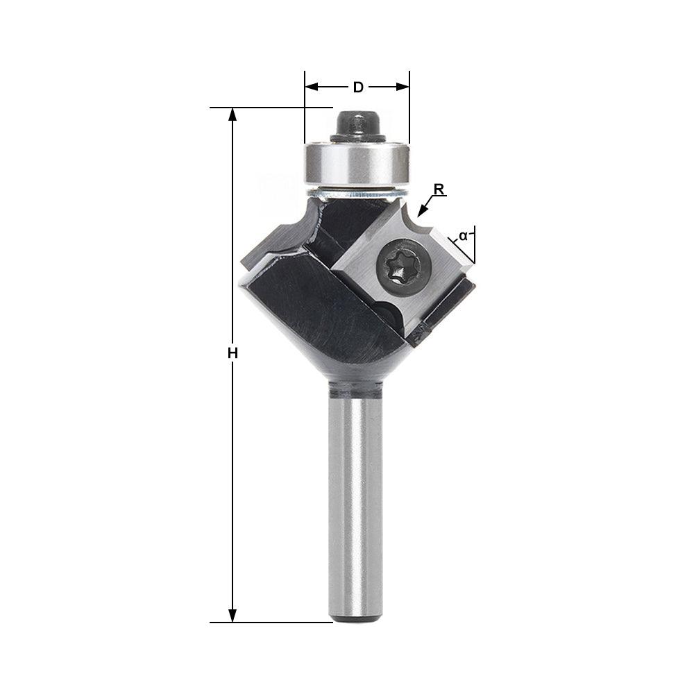 Corner Round Router Bit for Edge Trimming with Carbide inserts - FindBuyTool