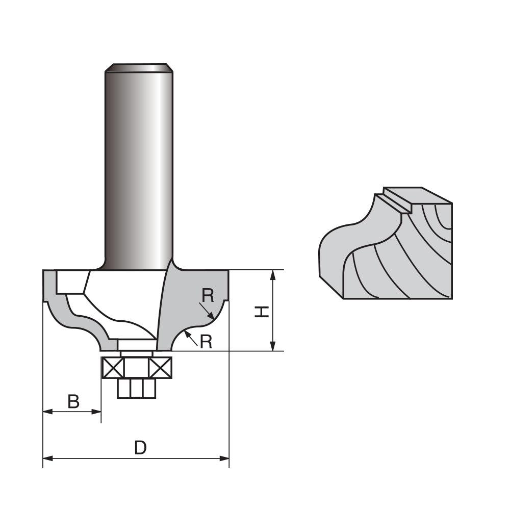 Ogee with Fillet Router Bit-0804 - FindBuyTool