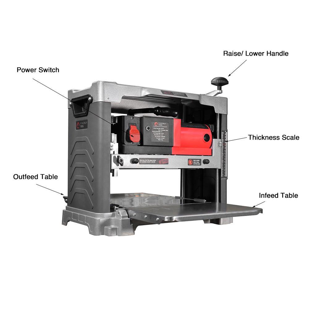 FindBuyTool FB131 13" Benchtop Wood Thickness Planer, Three-Knife - FindBuyTool
