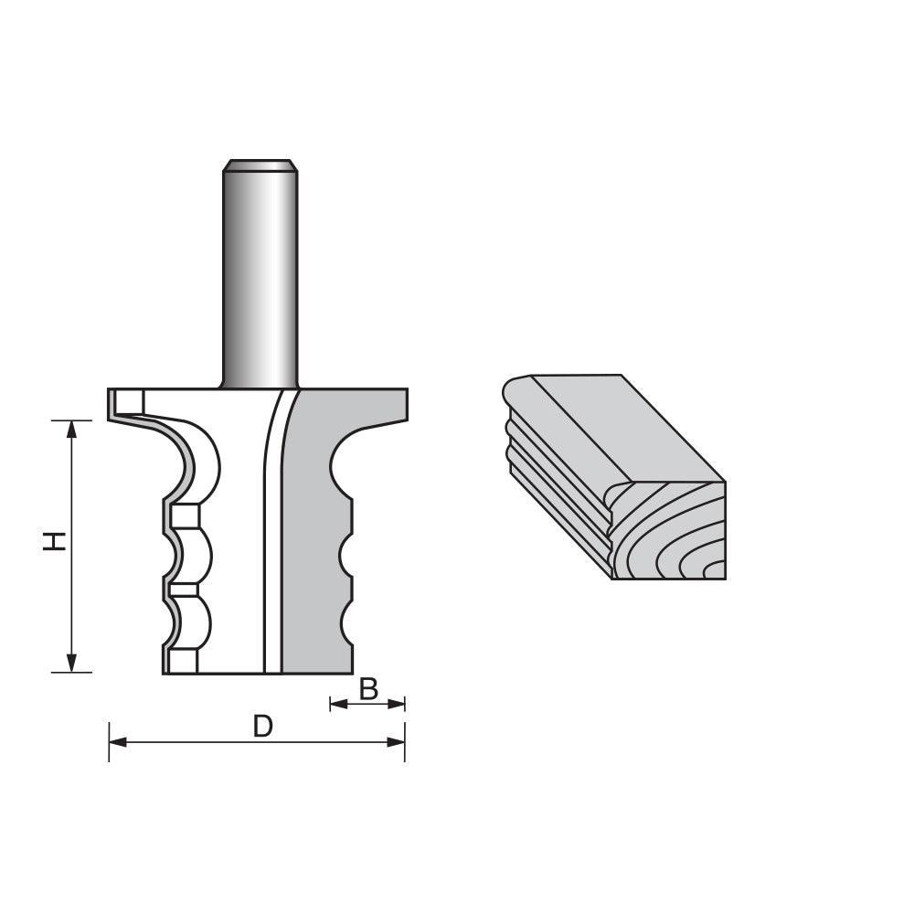 Table Edge with Triple Beading Router Bit-2008 - FindBuyTool