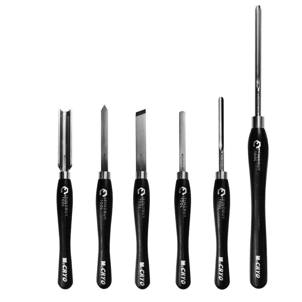Wood Turning Tool 6Pc M2 Cryo HSS Lathe Chisel Set - FindBuyTool