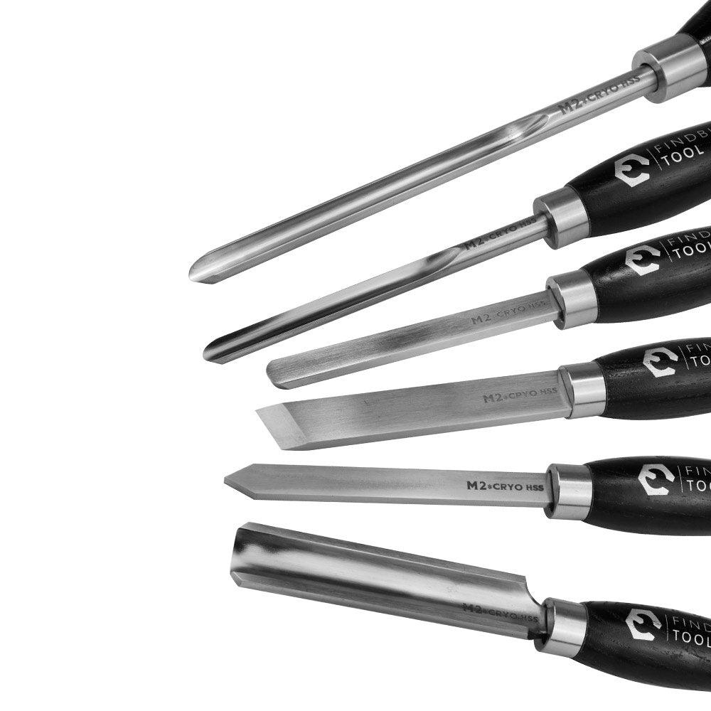 Wood Turning Tool 6Pc M2 Cryo HSS Lathe Chisel Set - FindBuyTool