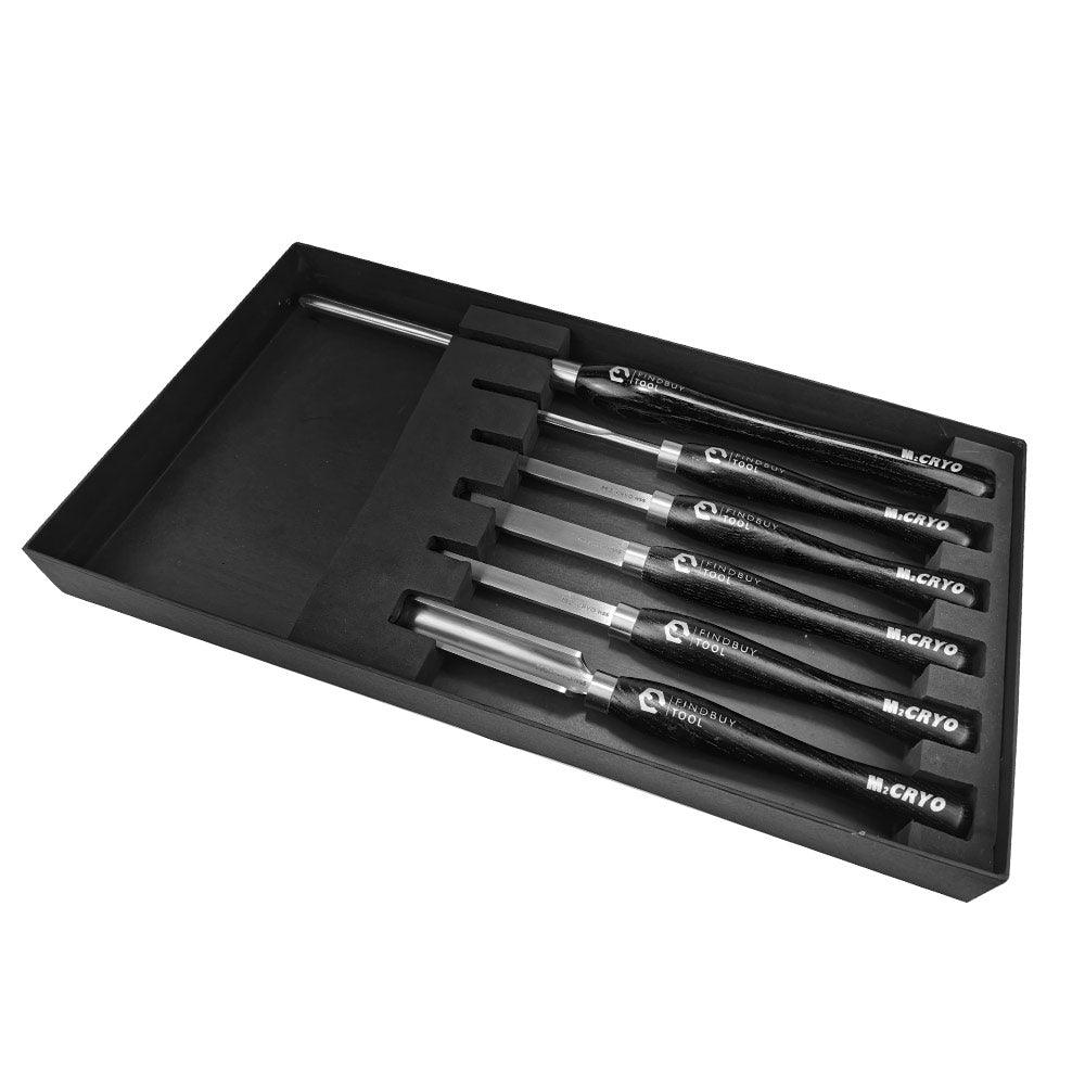 Wood Turning Tool 6Pc M2 Cryo HSS Lathe Chisel Set - FindBuyTool