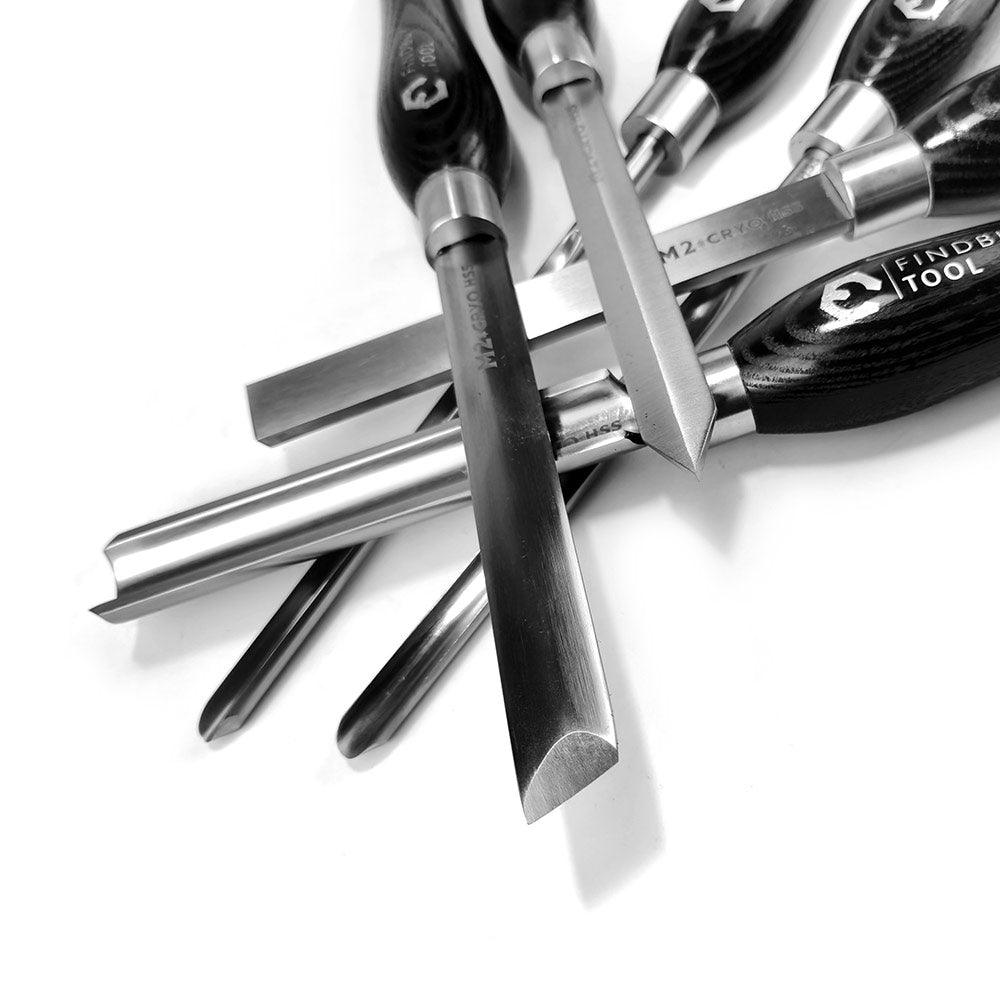 Wood Turning Tool 6Pc M2 Cryo HSS Large Size Lathe Chisel Set - FindBuyTool