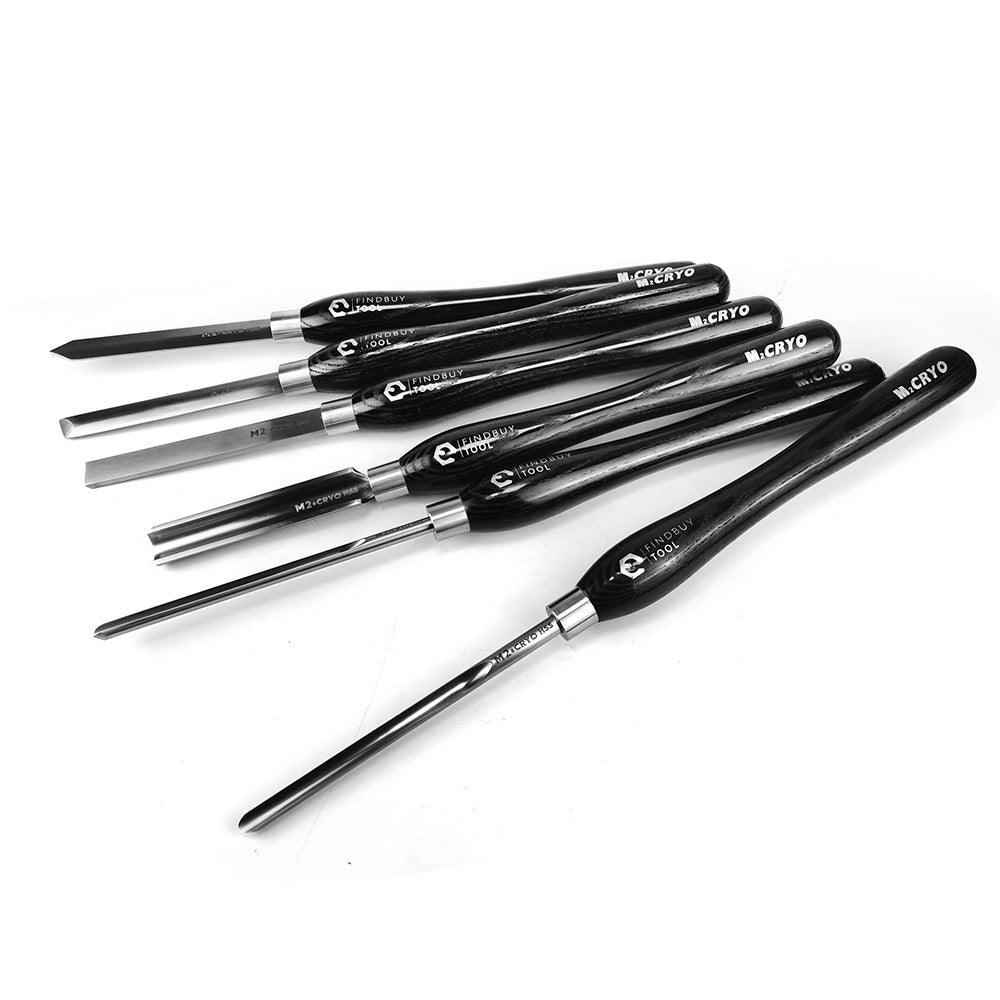 Wood Turning Tool 6Pc M2 Cryo HSS Large Size Lathe Chisel Set - FindBuyTool