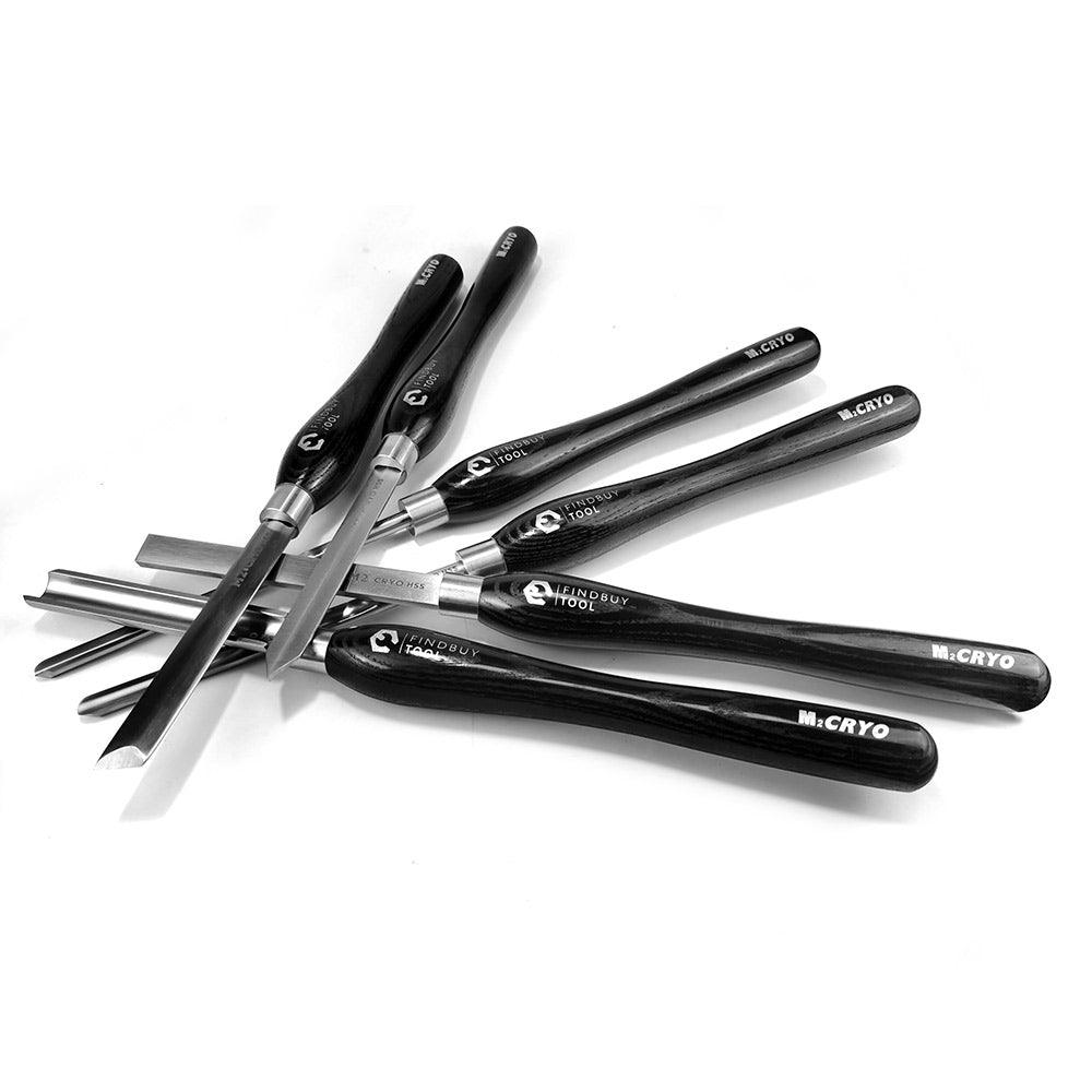 Wood Turning Tool 6Pc M2 Cryo HSS Large Size Lathe Chisel Set - FindBuyTool