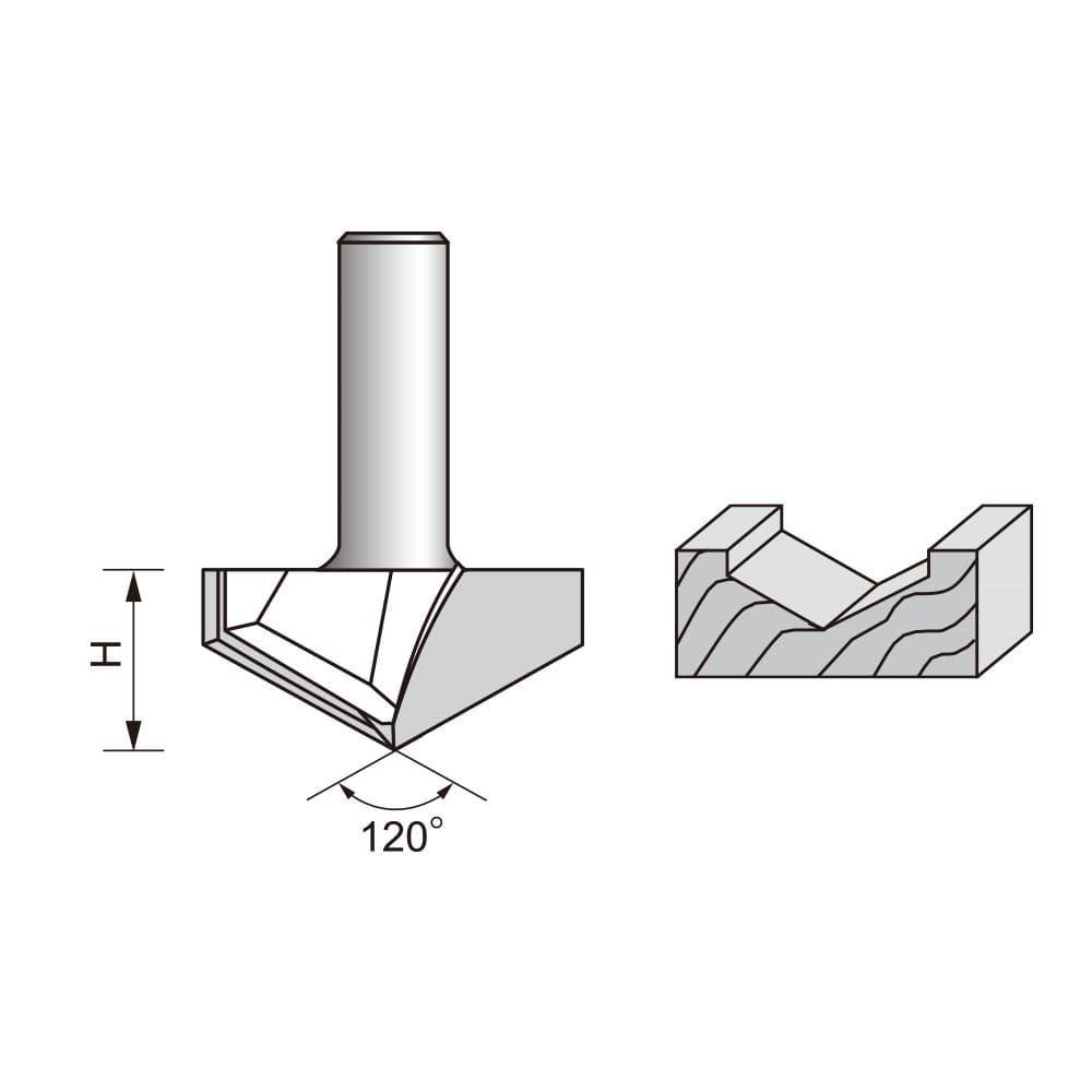 120 Degree V Groove Router Bit - FindBuyTool