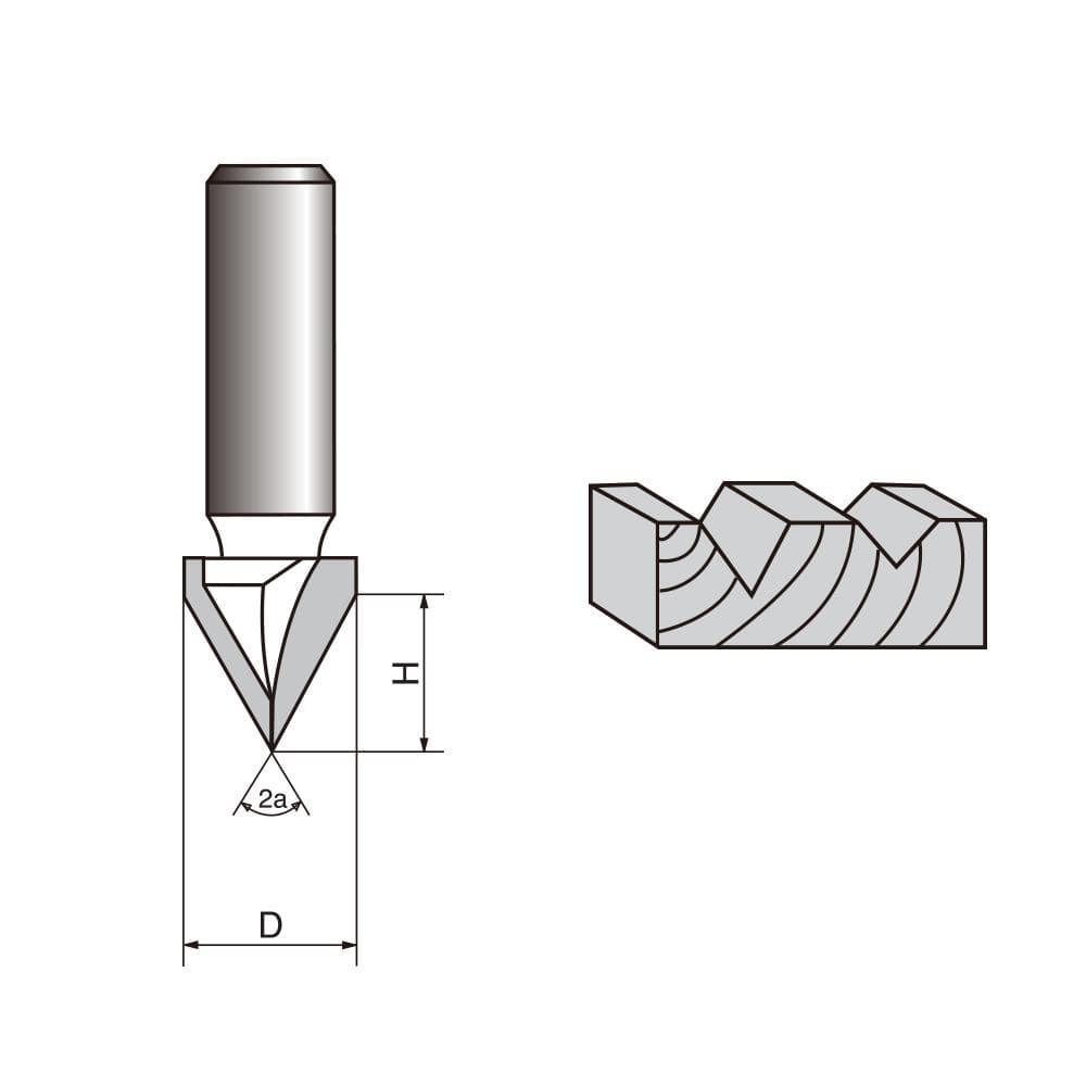 45 & 60 Degree V Groove Router Bit - FindBuyTool