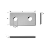 Carbide Insert Knife for Norfield NOR77642 2-1/8" Lock Bit 25x12x1.5mm, 2-Edge