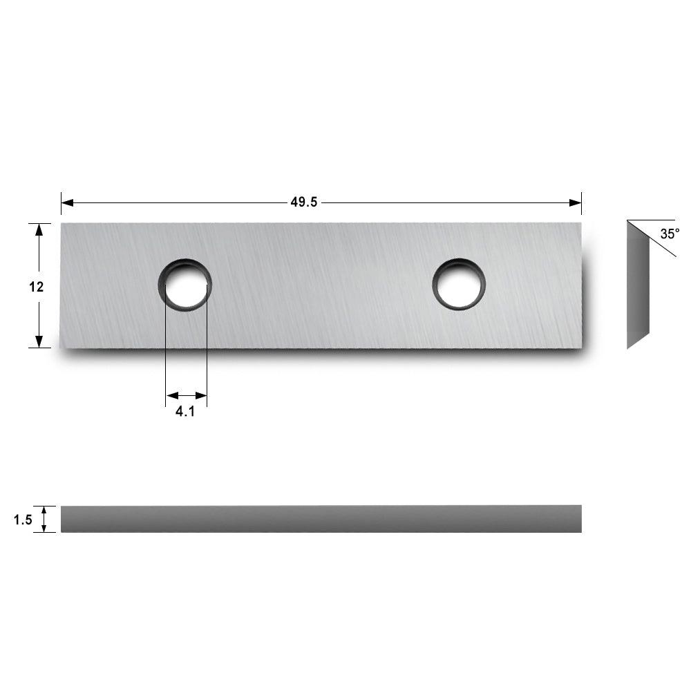 Carbide Insert Knife 49.5x12x1.5mm for trend Rota-tip straight router cutter - FindBuyTool