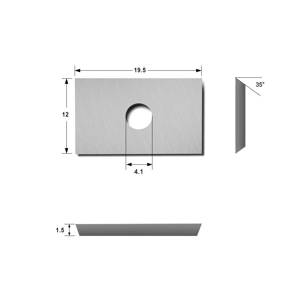 Indexable Carbide Insert Knife 19.5x12x1.5mm-35°,4-Edge - FindBuyTool