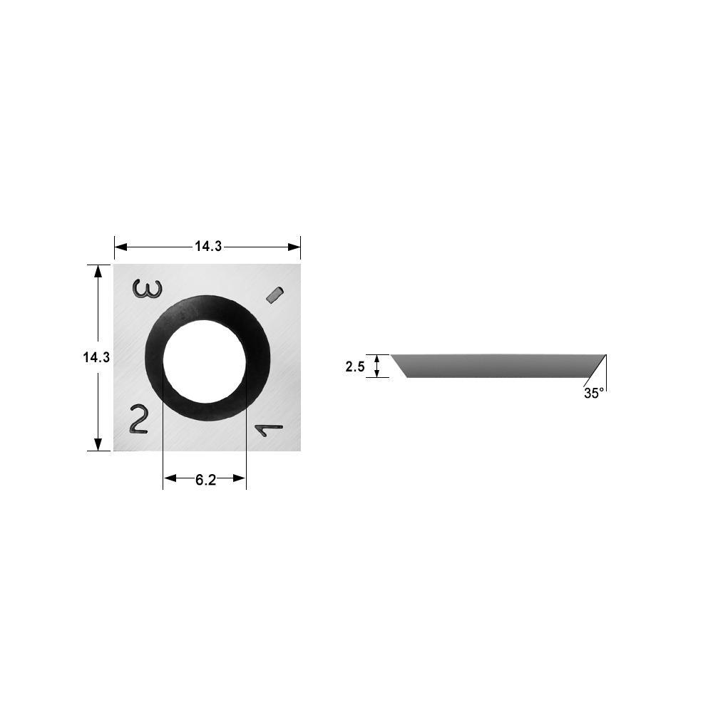 Indexable Carbide Insert Knife 14.3x14.3x2.5mm-35°,4-Edge - FindBuyTool