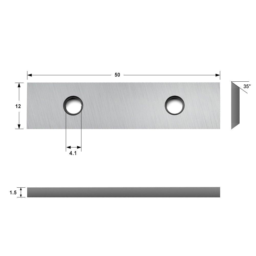 Carbide Insert Knife 50x12x1.5mm-35° for Flush Trim Router Bits and Rebate Blocks - FindBuyTool