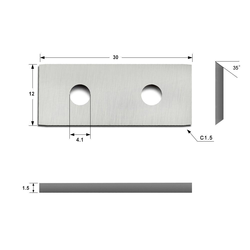 General International Magnum Head Carbide Insert Knife 30x12x1.5mm, 2-Edge - FindBuyTool