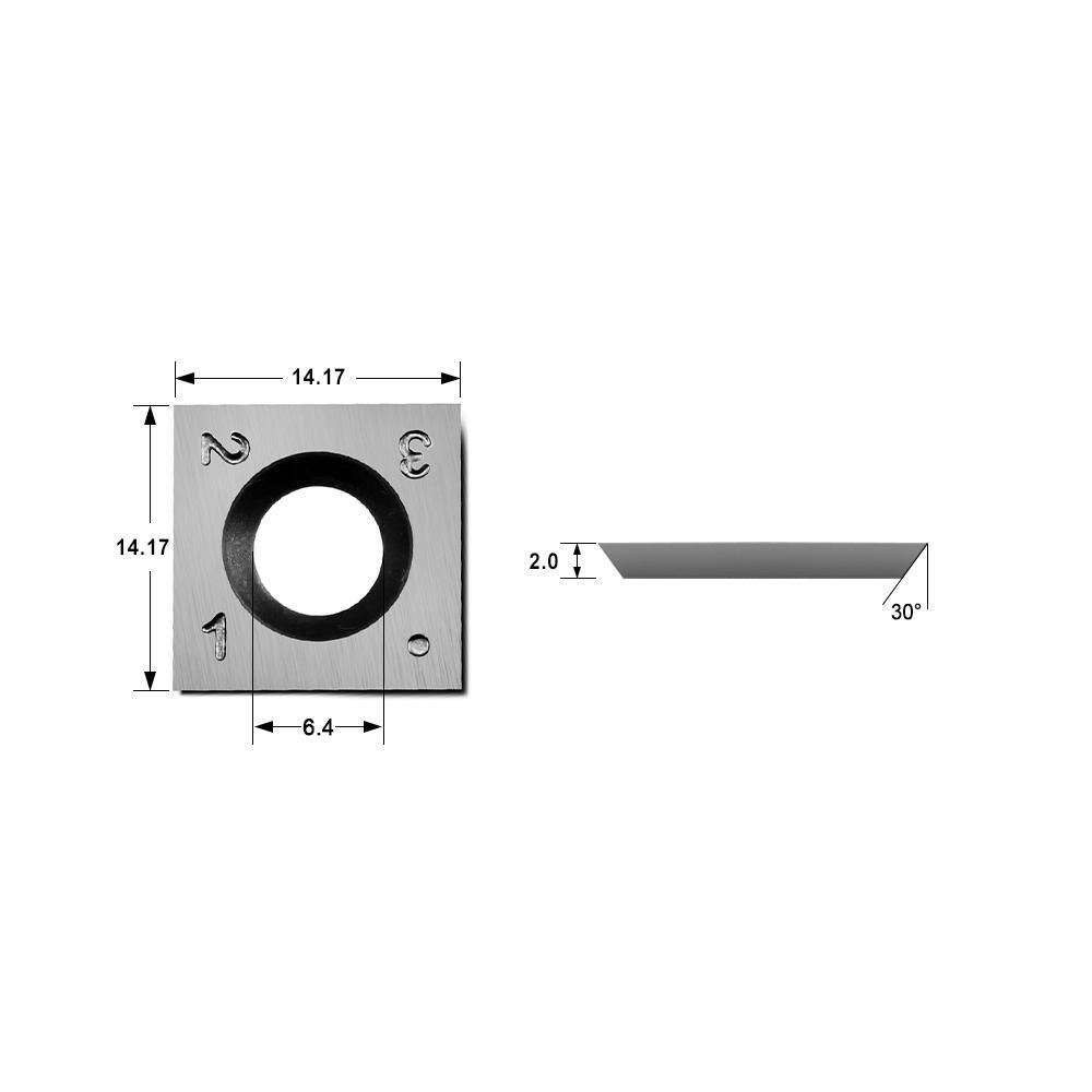 Carbide Insert 14.17x14.17x2.0mm for Grizzly Spiral Cutterhead Planer/Jointer - FindBuyTool