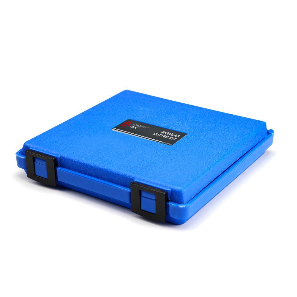 Annular Cutter Set, 11Pcs, Cutting Depth 1Inch, Weldon Shank 3/4Inch - FindBuyTool