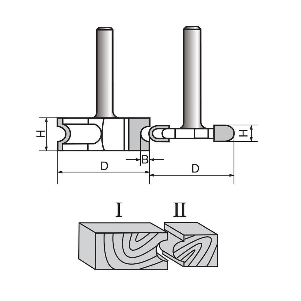 Bead 2 Bit Canoe Joint Router Bit Set - FindBuyTool