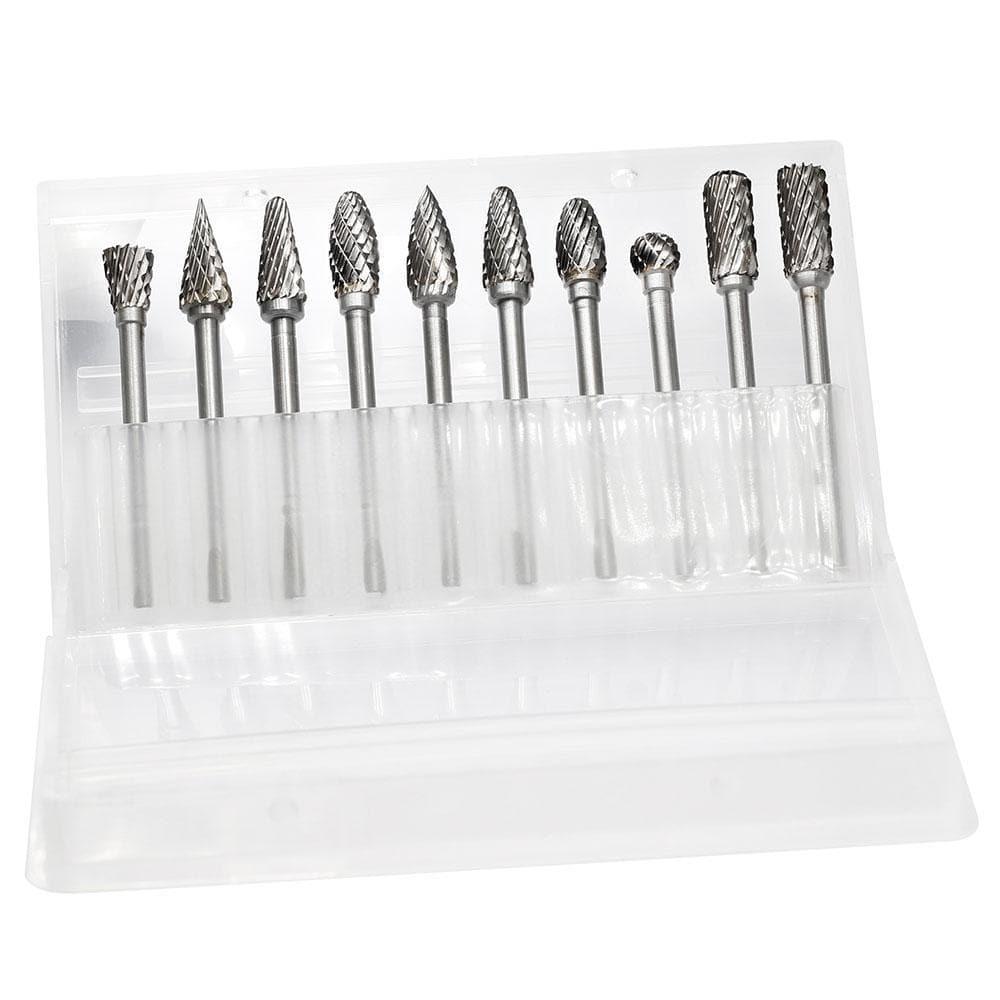 Carbide Burrs Set Carvepro Range 3mm(1/8in.) Shank, 10Pcs - FindBuyTool