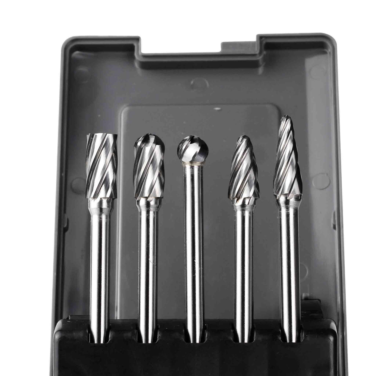 Carbide Burrs Set ALUMIN Range 4-1/3 Inch Long 1/4 Shank, 5Pcs - FindBuyTool