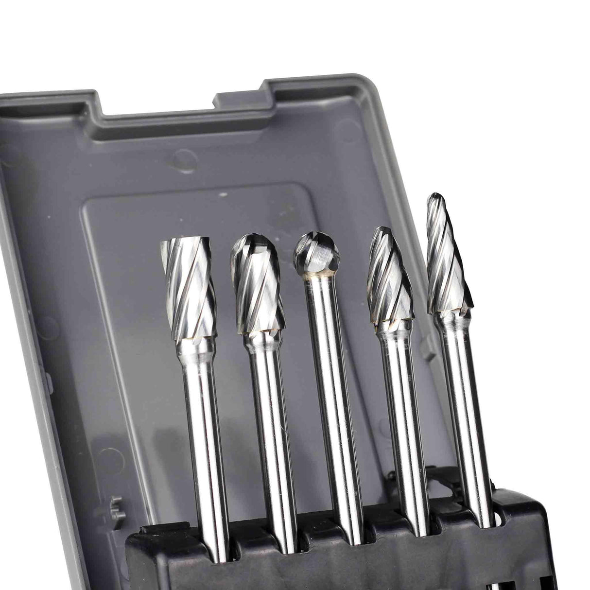 Carbide Burrs Set ALUMIN Range 4-1/3 Inch Long 1/4 Shank, 5Pcs - FindBuyTool