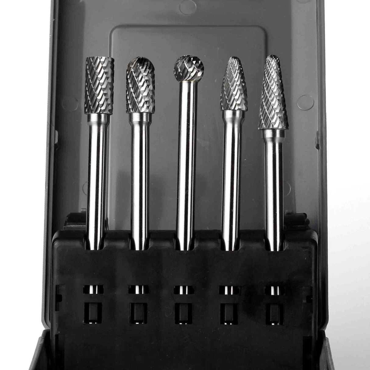 Carbide Burrs Set OMNI Range 4-1/3 Inch Long 1/4 Shank, 5Pcs - FindBuyTool