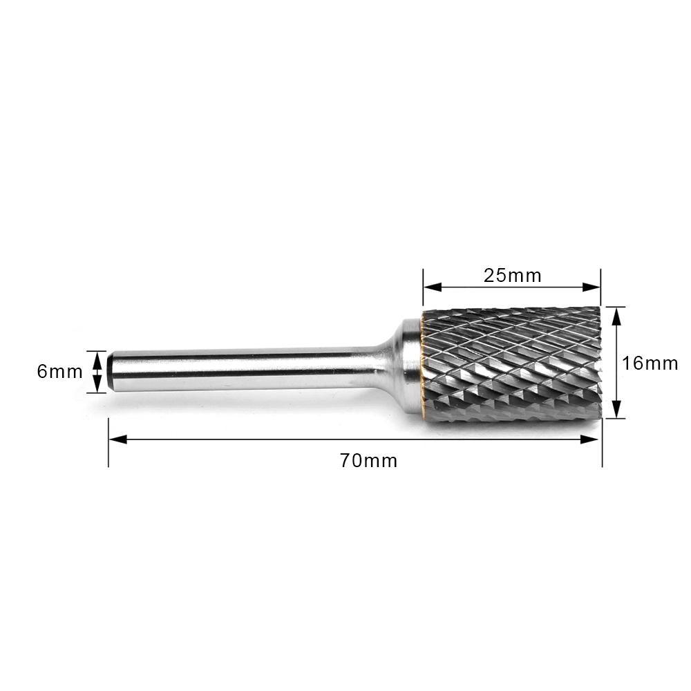 Carbide Burr B1625M06 Cylinderical End Cut OMNI Range Head D 16 x 25mm, 6mm Shank, 70mm Full Length - FindBuyTool