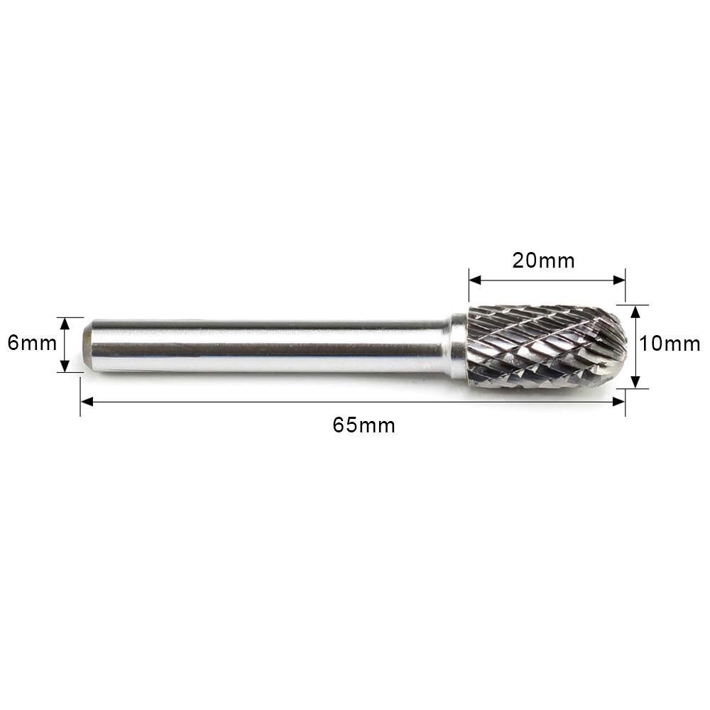 Carbide Burr C1020M06 Cylinderical Ball Nose OMNI Range Head D 10 x 20mm, 6mm Shank, 65mm Full Length - FindBuyTool