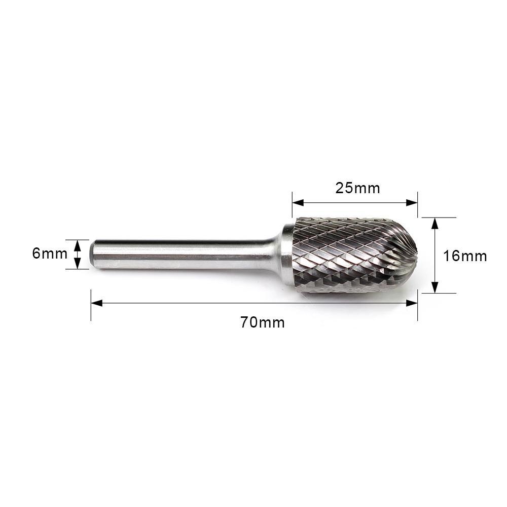Carbide Burr C1625M06 Cylinderical Ball Nose OMNI Range Head D 16 x 25mm, 6mm Shank, 70mm Full Length - FindBuyTool