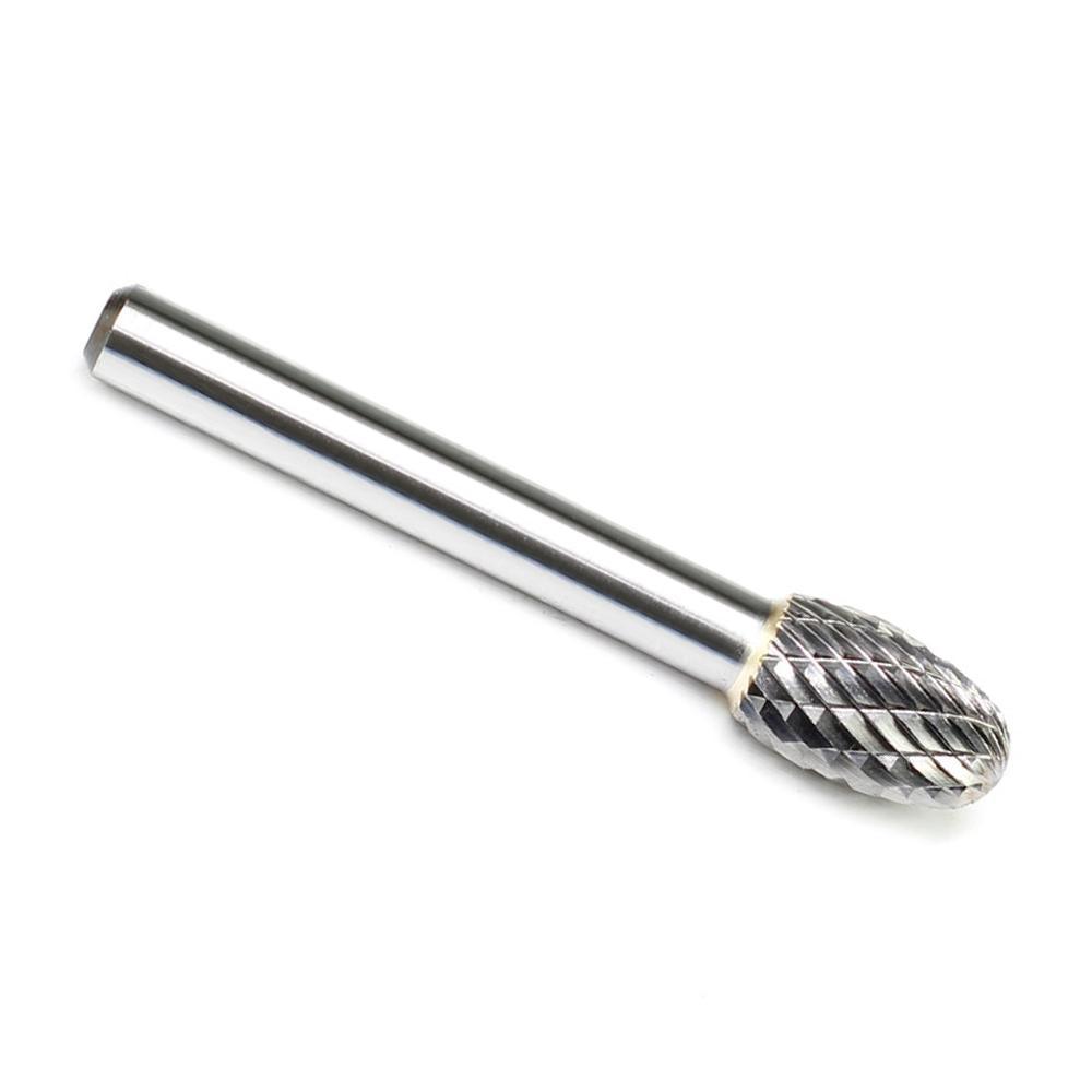 Carbide Burr E1016M06 Oval Shape OMNI Range Head D 10 x 16mm, 6mm Shank, 60mm Full Length - FindBuyTool