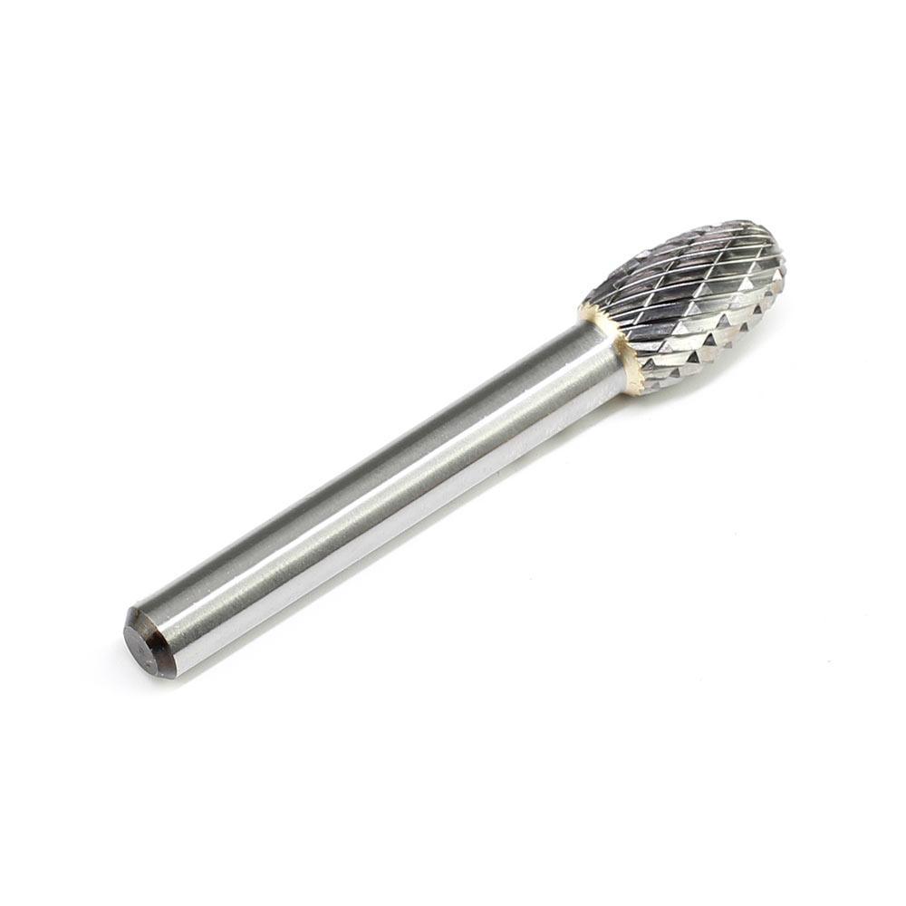 Carbide Burr E1016M06 Oval Shape OMNI Range Head D 10 x 16mm, 6mm Shank, 60mm Full Length - FindBuyTool