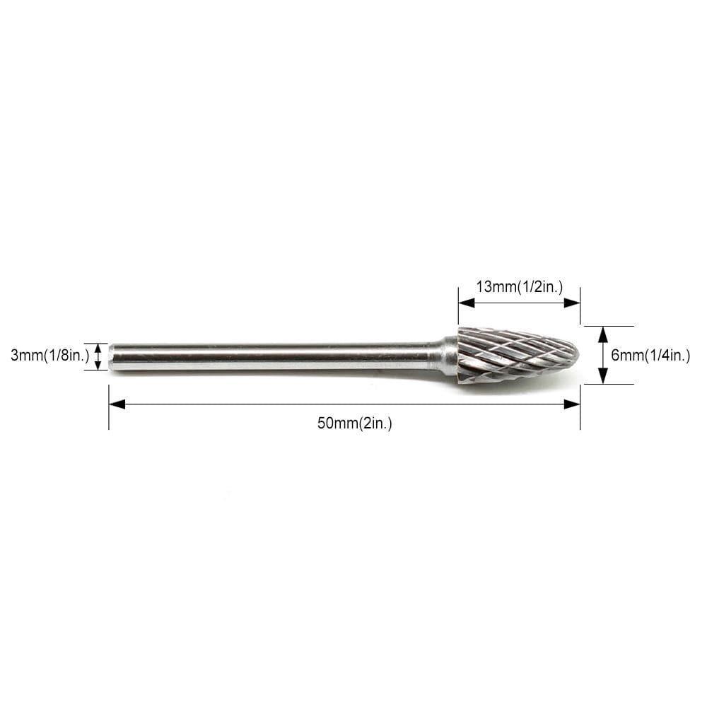 Carbide Cutter Tree Radius End F0613(SF-51), 3mm(1/8in.) Shank - FindBuyTool