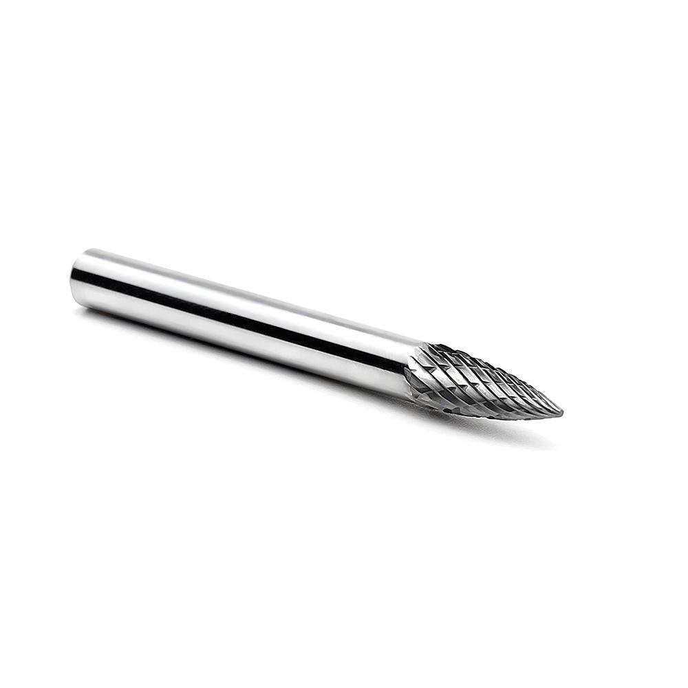 Carbide Burr G0618M06 Point Tree Shape OMNI Range Head D 6 x 18mm, 6mm Shank, 50mm Full Length - FindBuyTool