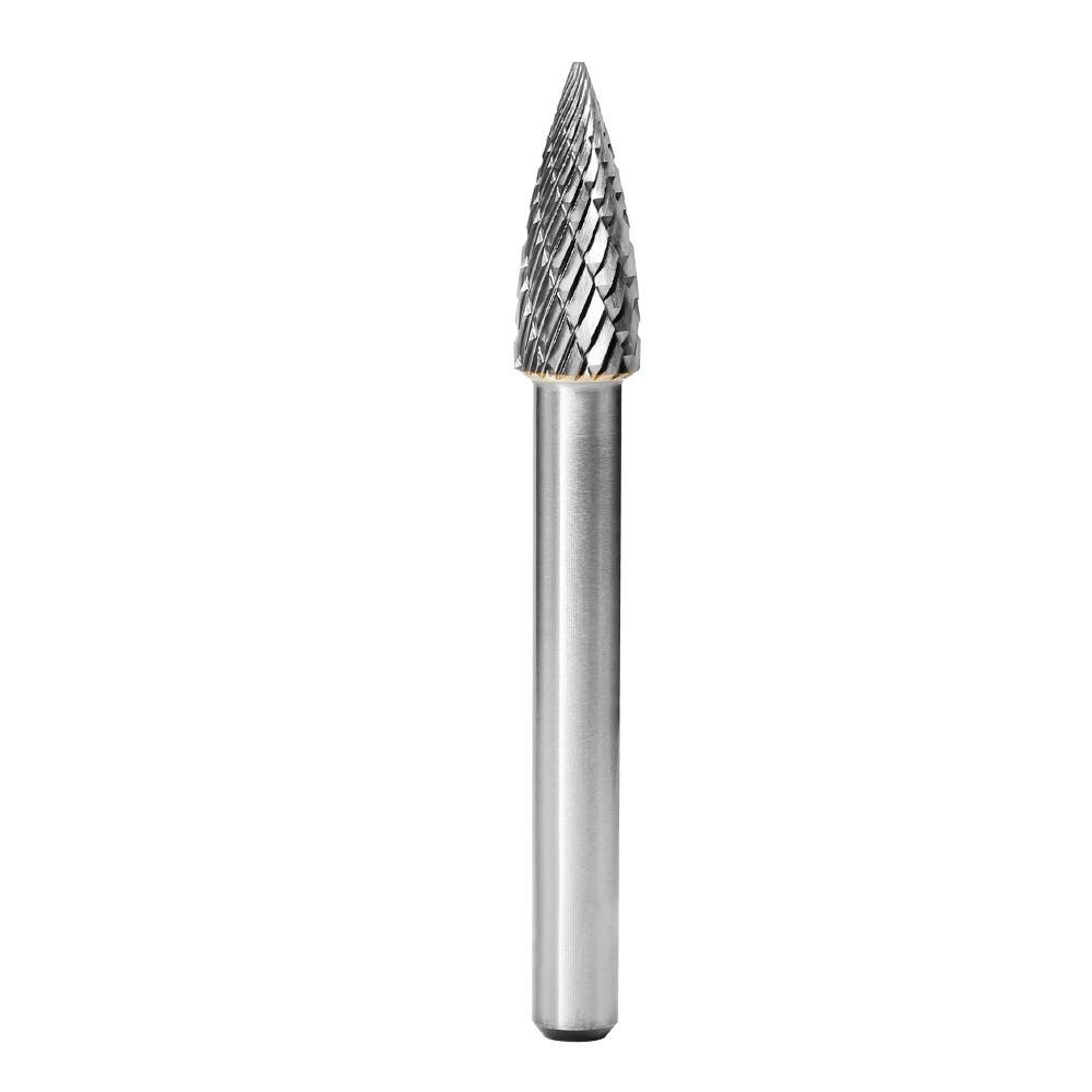 Carbide Burr G0820M06 Point Tree Shape OMNI Range Head D 8 x 20mm, 6mm Shank, 65mm Full Length - FindBuyTool