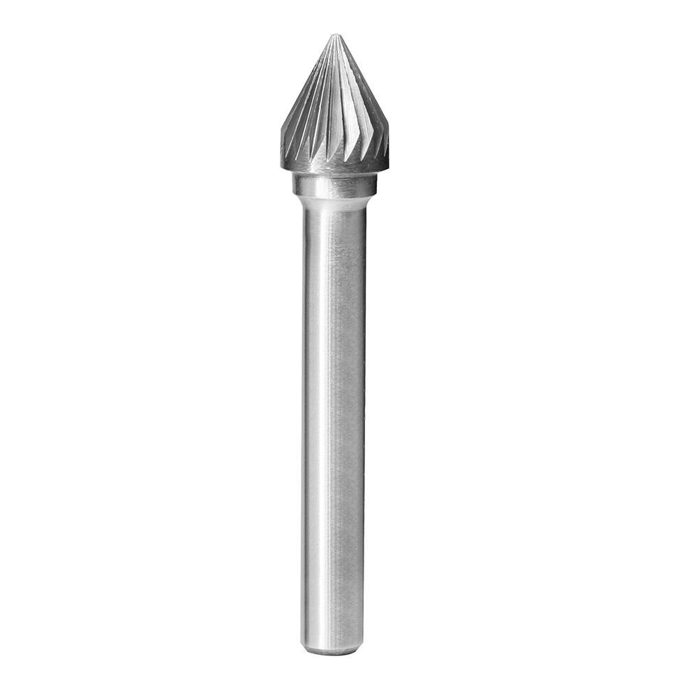 Carbide Burr J1009M06 Cone 60° OMNI Range Head D 10 x 9mm, 6mm Shank, 55mm Full Length - FindBuyTool
