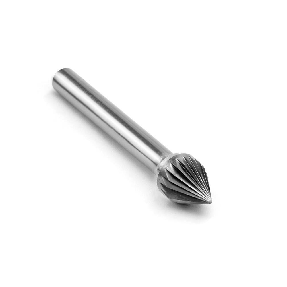 Carbide Burr J1009M06 Cone 60° OMNI Range Head D 10 x 9mm, 6mm Shank, 55mm Full Length - FindBuyTool