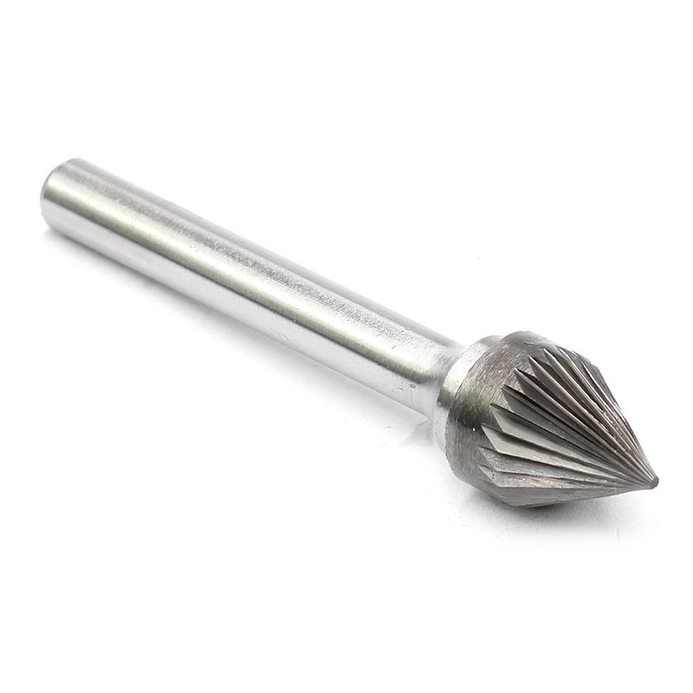 Carbide Burr J1211M06 Cone 60° OMNI Range Head D 12 x 11mm, 6mm Shank, 58mm Full Length - FindBuyTool