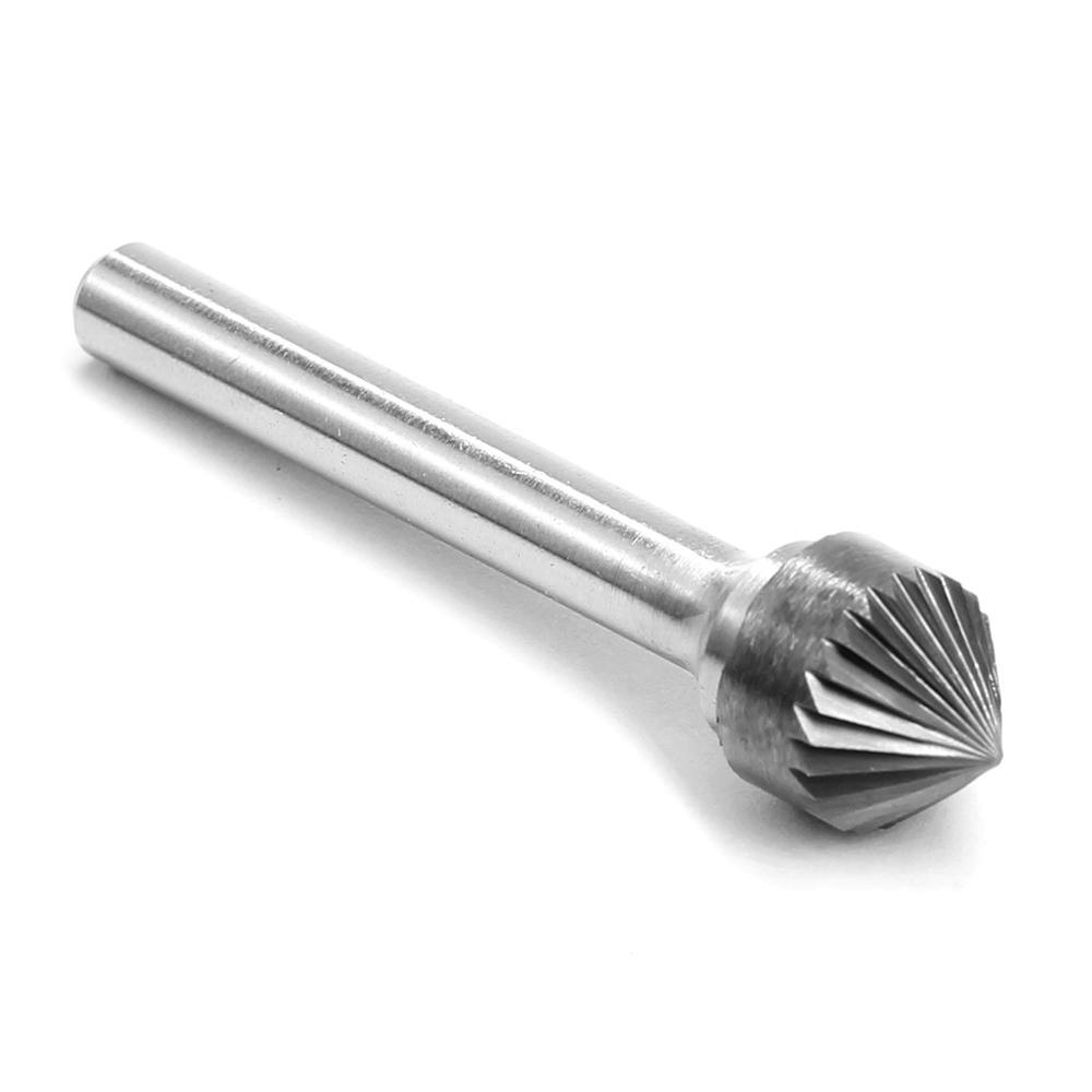 Carbide Burr K1206M06 Cone 90° OMNI Range Head D 12 x 6mm, 6mm Shank, 54mm Full Length - FindBuyTool