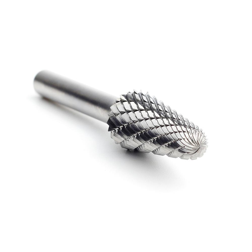 Carbide Burr L1228M06 Cone Radius End OMNI Range Head D 12 x 28mm, 6mm Shank, 73mm Full Length - FindBuyTool