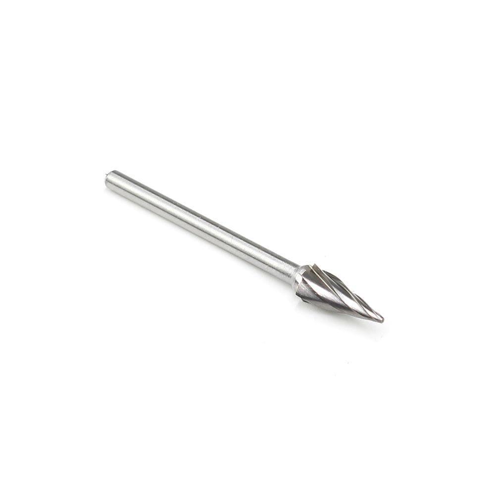 Carbide Cutter Cone Pointed Shape M0613NF(SM-53NF), 3mm(1/8in.) Shank - FindBuyTool