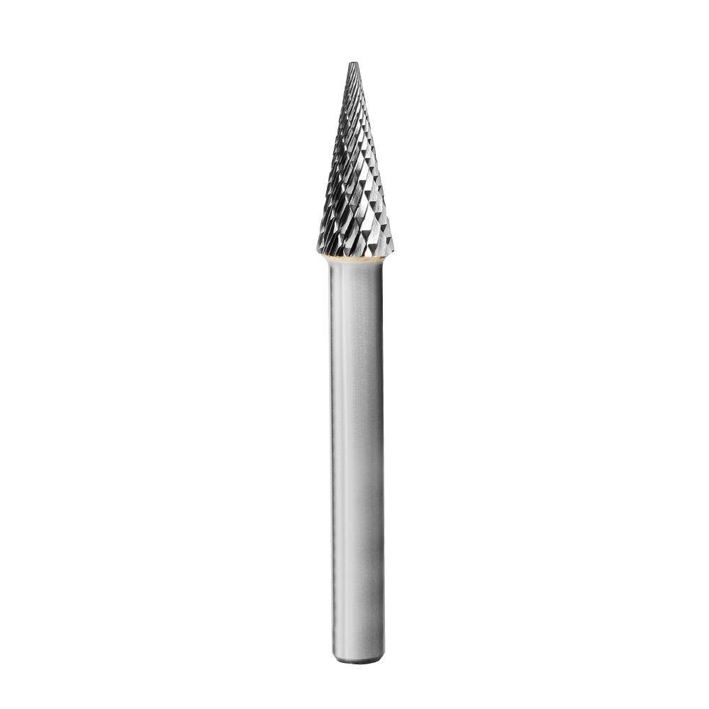 Carbide Burr M0820M06 Cone Pointed Shape OMNI Range Head D 8 x 20mm, 6mm Shank, 65mm Full Length - FindBuyTool