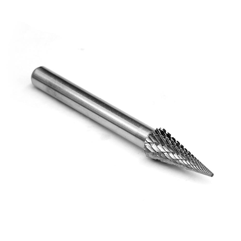 Carbide Burr M0820M06 Cone Pointed Shape OMNI Range Head D 8 x 20mm, 6mm Shank, 65mm Full Length - FindBuyTool