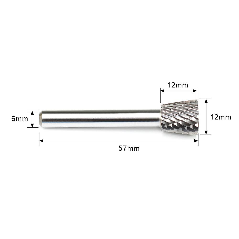 Carbide Burr N1212M06 Inverted Cone OMNI Range Head D 12 x 12mm, 6mm Shank, 57mm Full Length - FindBuyTool