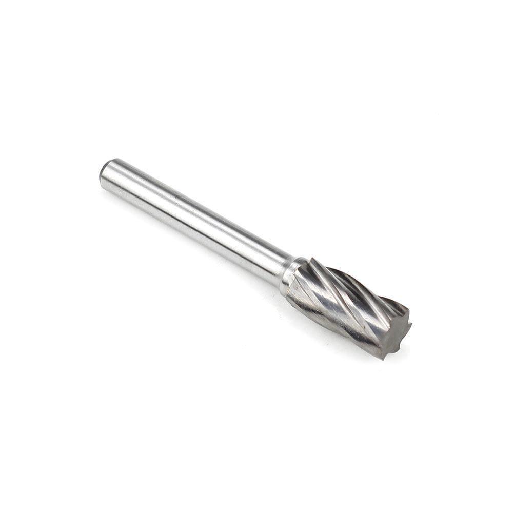 Carbide Burr SA-3NF Cylinderical Plain End ALUMIN Range Head D 3/8 x 3/4L, 1/4 Shank, 2-1/2 Inch Full Length - FindBuyTool