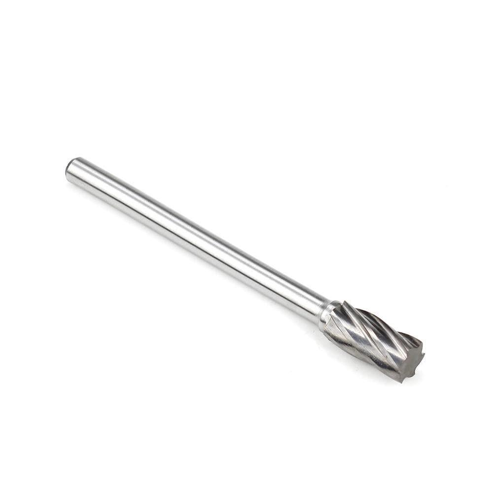 Carbide Burr SA-3NFL4 Cylinderical Plain End ALUMIN Range Head D 3/8 x 3/4L, 1/4 Shank, 4-1/3 Inch Full Length - FindBuyTool