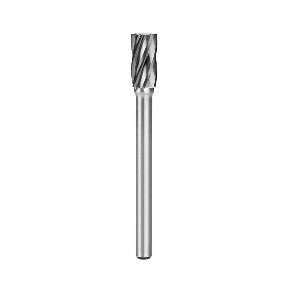 Carbide Burr SA-3NFL4 Cylinderical Plain End ALUMIN Range Head D 3/8 x 3/4L, 1/4 Shank, 4-1/3 Inch Full Length - FindBuyTool