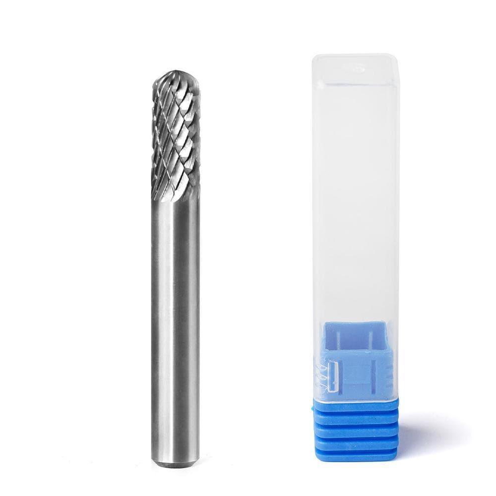 Carbide Burr SC-1 Cylinderical Ball Nose OMNI Range Head D 1/4 x 5/8L, 1/4 Shank, 2 Inch Full Length - FindBuyTool